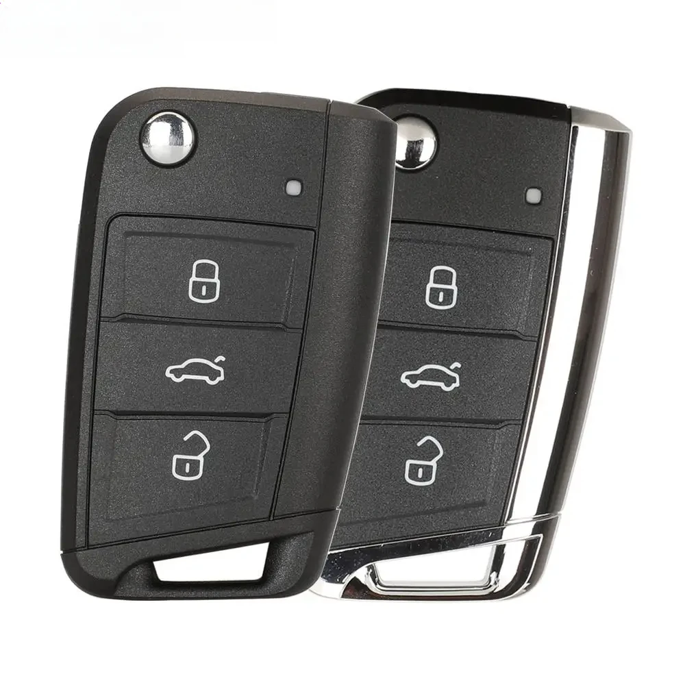Obudowa pilota zdalnego sterowania do samochodu Volkswagen VW Golf 7 Beetle Jetta Bora Passat Polo Tiguan 3 przyciski chrom HU66 HU162T