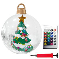 24 Inch Inflatable Christmas Balls New Years Christmas Ornaments with Lights PVC Giant Inflatable Christmas Balls Holiday Decor