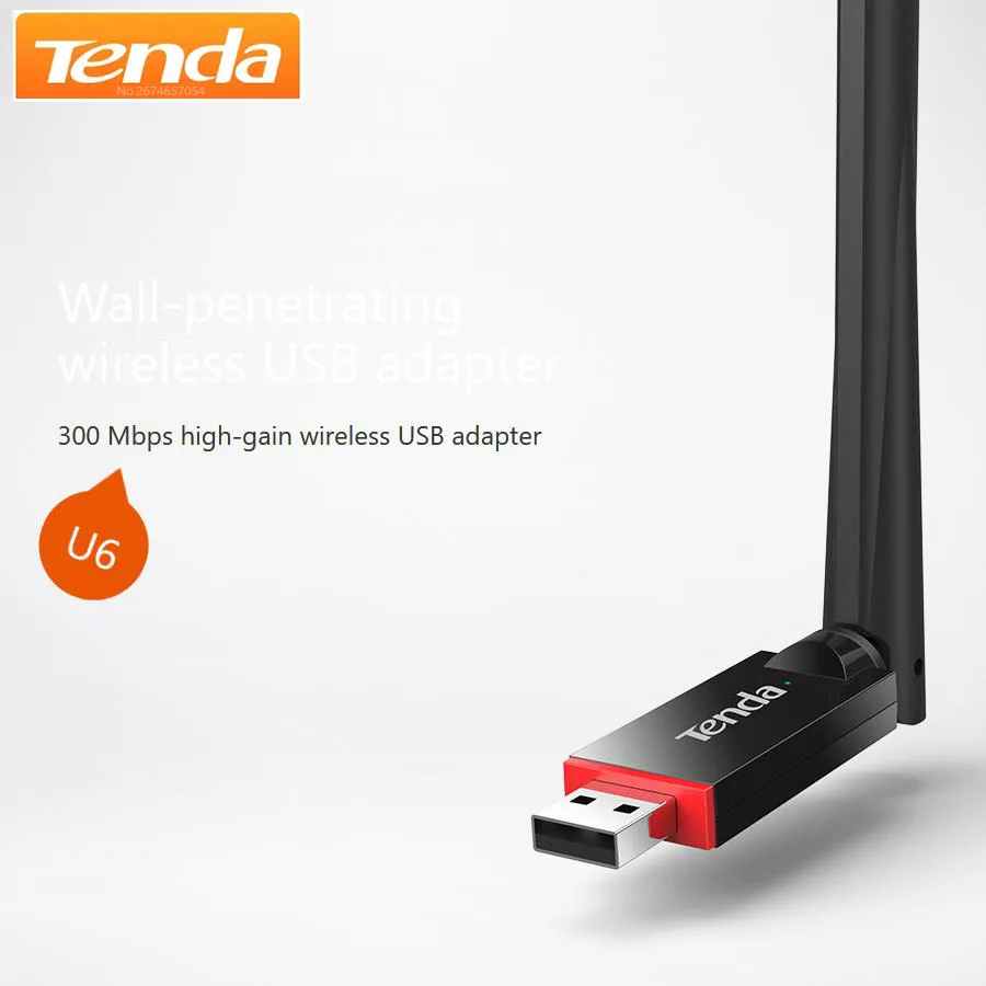 Tenda U6 300M USB WiFi Dongle WiFi Adapter Wireless WiFi Dongle Network Card 802.11 N/G/B WI FI LAN Adapter