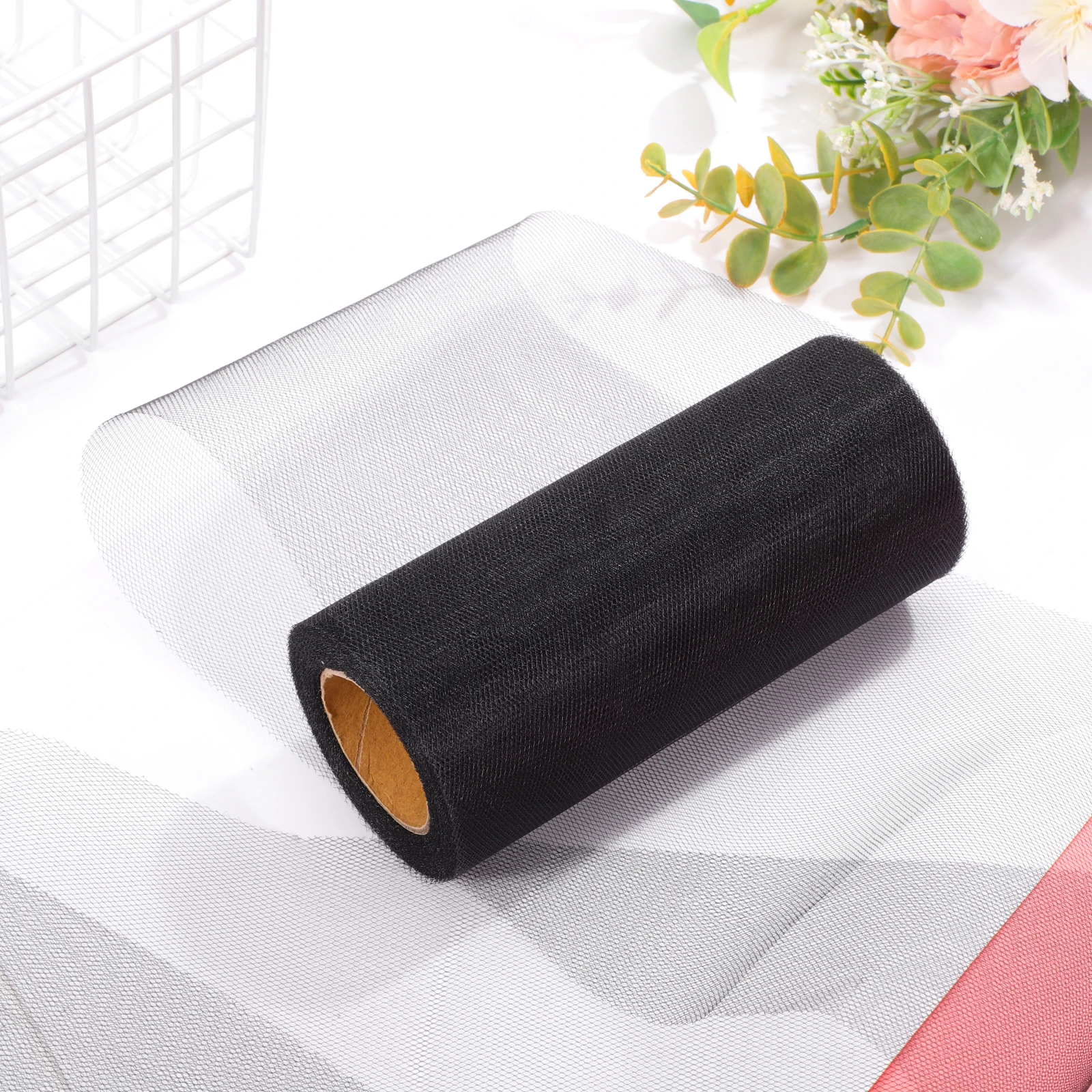 Roll of 22M*15CM Banquet Wedding DIY Tulle Craft Tutu Decoration (Pink)