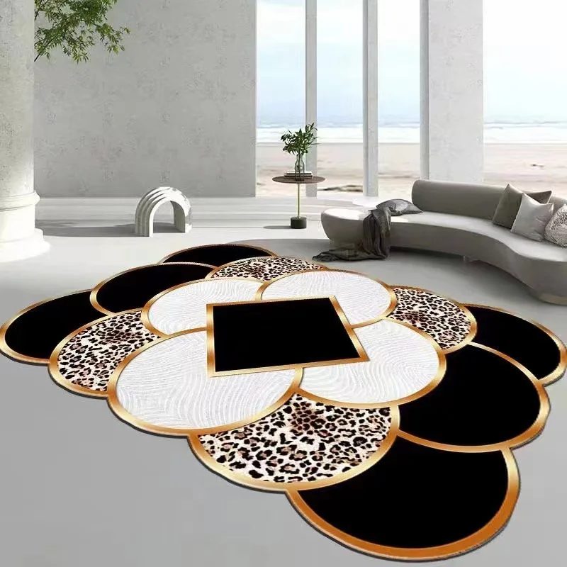 Marble Print Decoration Living Room Carpet Light Luxury IG Bedroom Bedside Plush Floor Mat Coffee Table Soft Rug