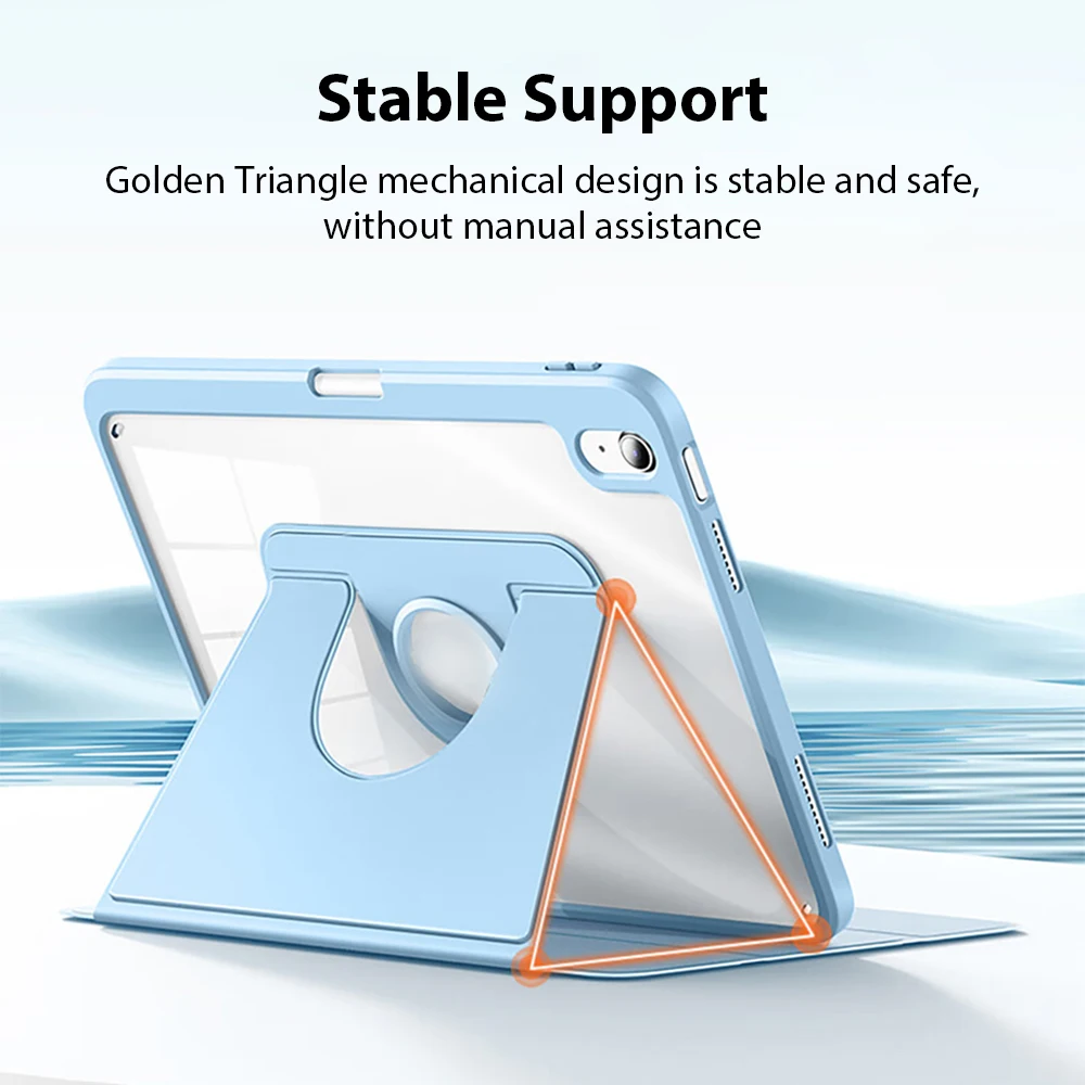 360° Rotation Case For Ipad Pro 13 11 M4 M2  12.9 6th Air 5 4 3 Funda For iPad 9 9th 8th Gen Mini 6 10.2 10.9 Cover Accessories