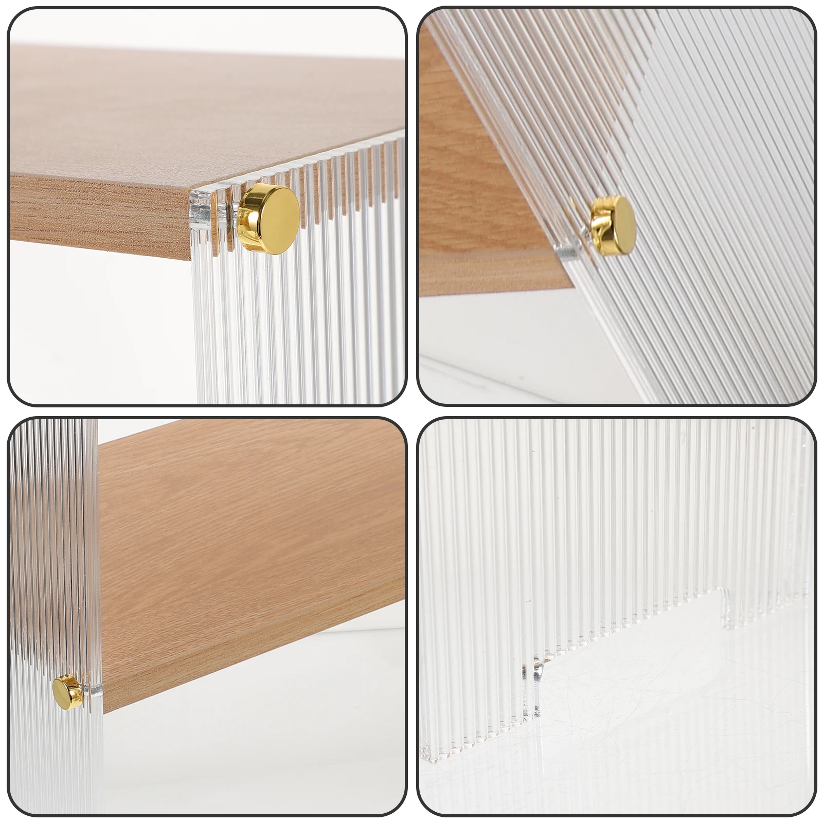 

1 Wooden Acrylic Display Shelf Multi Kitchen Counter Shelf Spice Rack Organizer Cup Storage Rack Countertop Display Shelves