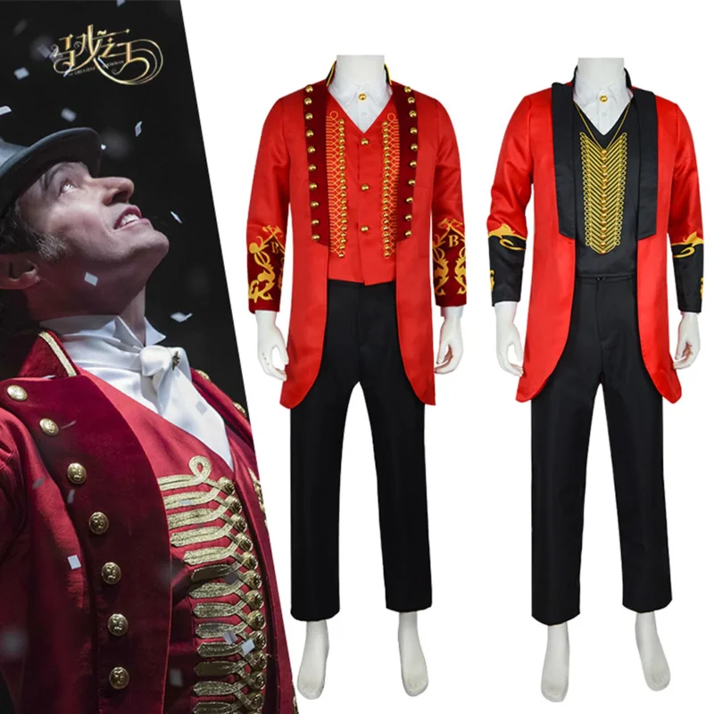 

Movie Greatest Showman Cosplay Costume Mens P.t. Barnum Halloween Outfits Carnival Performance Unisex Uniform Suit