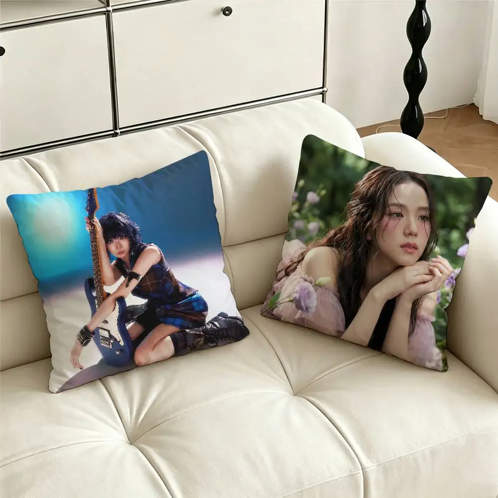 Singer L-LEE JISOO MISMATCH Pillow Case Pattern Printed Pillowcase For Living Room Sofa Cushion Cover