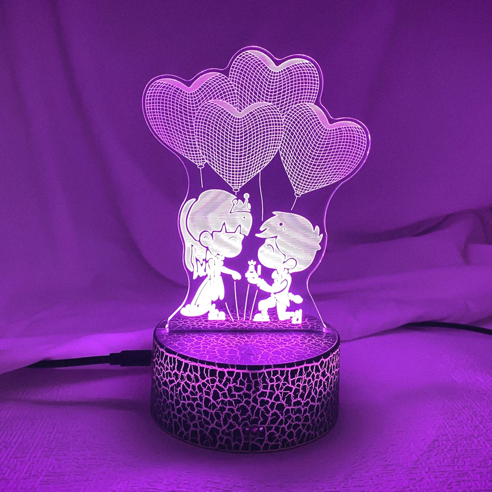 

Newest Romantic balloon proposal Light LED Night Lights 3D Acrylic Light Table Lamps birthday Gift kids' bedroom Decoration