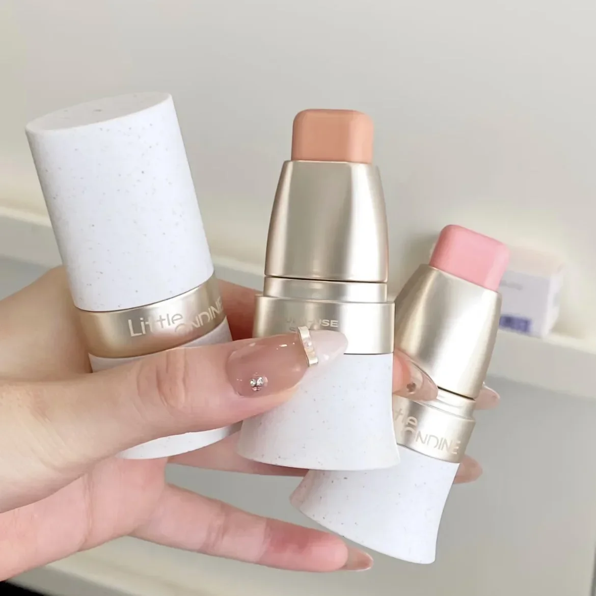 

Little Ondine Blusher Lipstick Multi-stick Blush Cream Nude Makeup Lighten Highlighter Contour Natural Rare Cosmetics Beauty