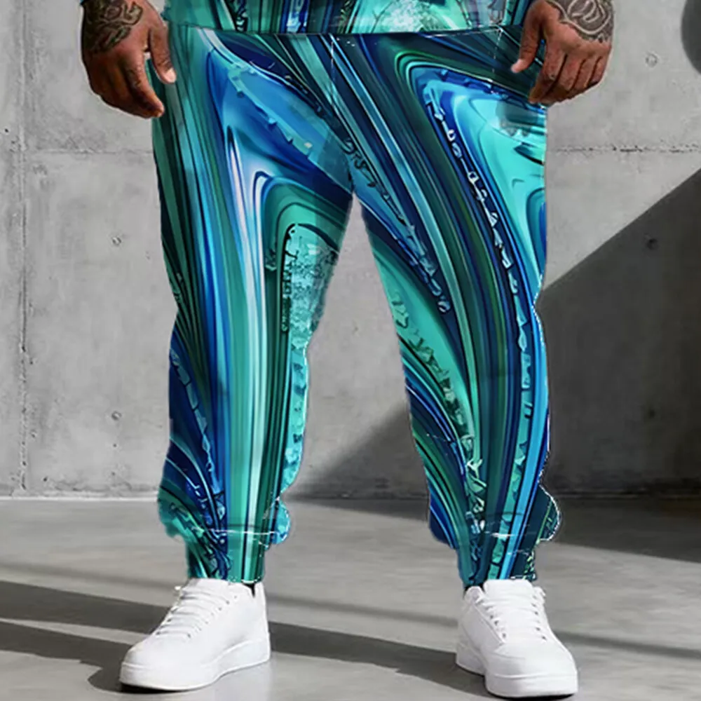 ชุดฮู้ดดี้ผู้ชายไซส์ใหญ่พิเศษ S-9XL แบบ 2 ชิ้น: ลายสก็อตสีรุ้ง - ผ้าเนื้อนุ่ม อุ่นสบาย ทันสมัย ลายตารางวิบวับ