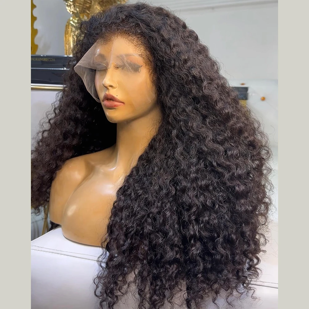 

Soft 26 inch 180% Density Kinky Curly Long Lace Front Wig For Black Women Babyhair Preplucked Natural Hairline Glueless Daily