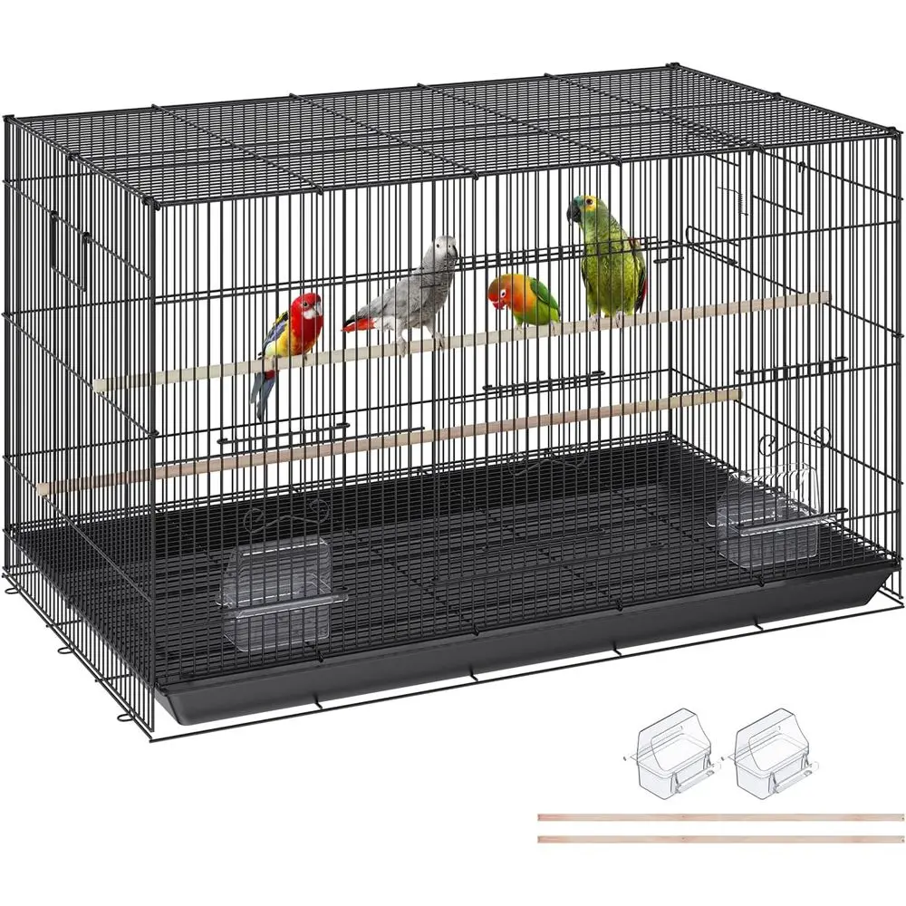 30 Inch Stackable Bird Cage with Slide-Out Tray and Handle, Small Parrots, Cockatiels, Budgies, Conure, Lovebirds, Canaries