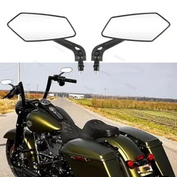 2pcs Motorcycle Rearview Mirror Rotating Side Mirrors Universal Scooter Mirrors for Harley Davidson Road King Glide Softail Dyna