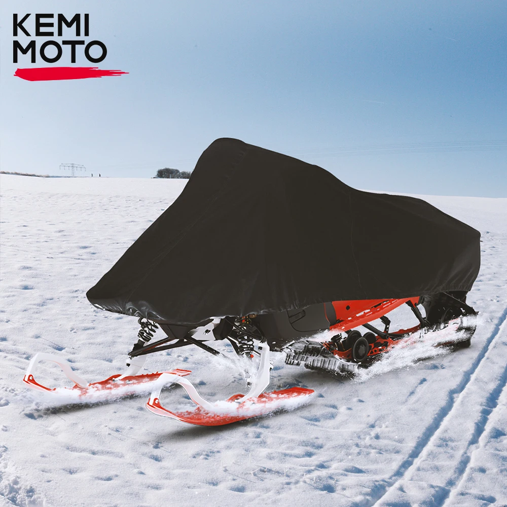 

KEMiMOTO Snowmobile Cover 119"-127" Length with Reflective Sign Compatible with Polaris for Ski-Doo 420D Heavy-Duty Waterproof