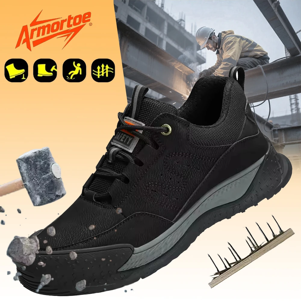 

ArmorToe Safety Shoes Steel Toe Anti-smash Anti-stabbing Comfortable Non-slip Waterproof Work Shoes Wear-resistant #Armor2613