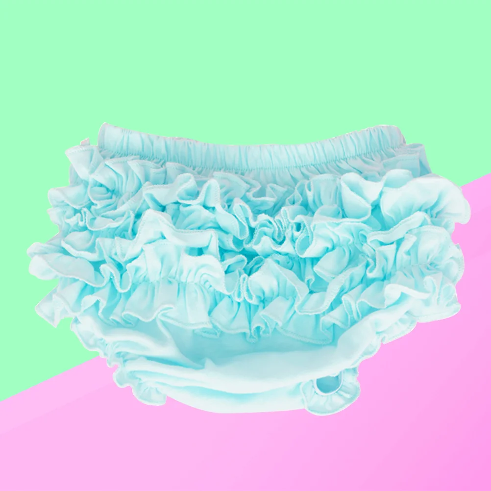 

Baby Girl Ruffle Lace Pure Cotton Panties Diaper Cover Halloween Size M Blue Baby Panties Breathable Moisture Absorbing