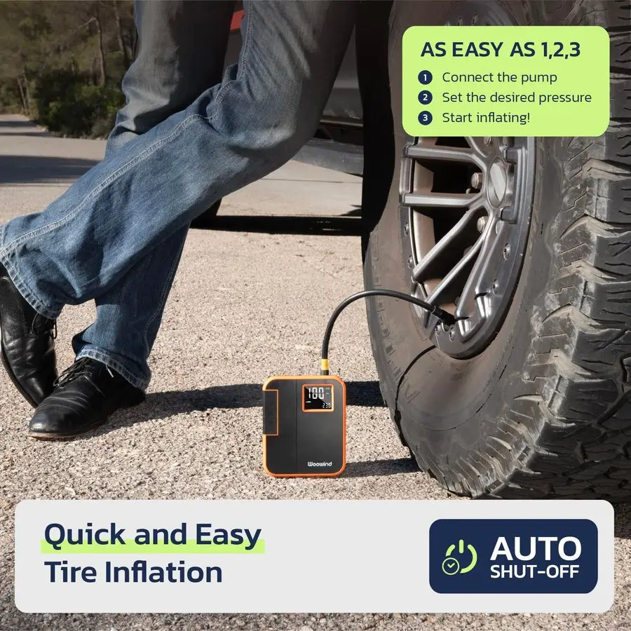 Tire Inflator Portable Air Compressor for Off Roading 150PSI Air Pump for Car Tires with Deflation Button, Auto Stop, and Quick