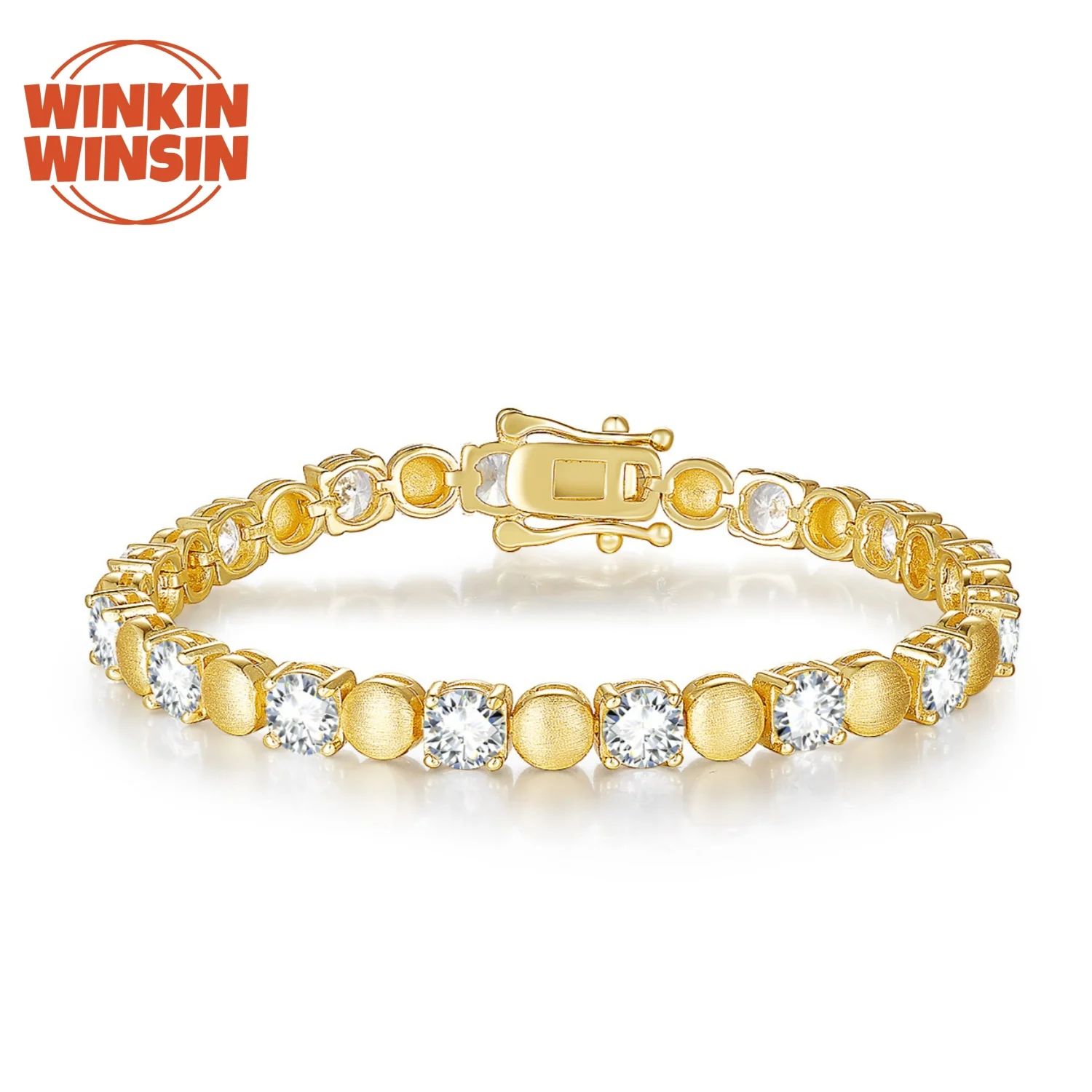 

Winkin Winsin Brand S 925 Sterling Silver Bangle GRA Certificate Diamond Moissanite Bracelet Tennis Bracelet Women Jewelry