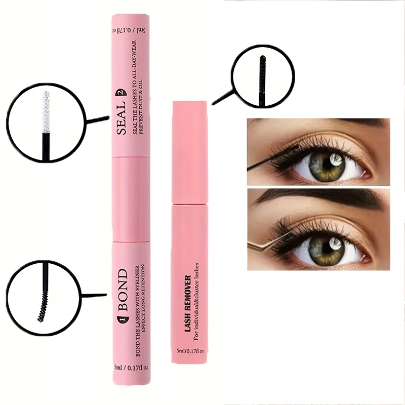 

Lash Bond and Seal 10ml Individual Lashes Glue and Seal Super Strong Hold DIY Lash Extension and Lash Glue Remover 5ml Kit Hold