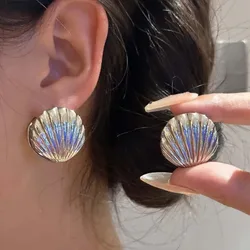 Fashion Vintage Shell Thread Earrings Punk Shell Shell Pattern Ear Buckle Irregular Shell Grain Earrings
