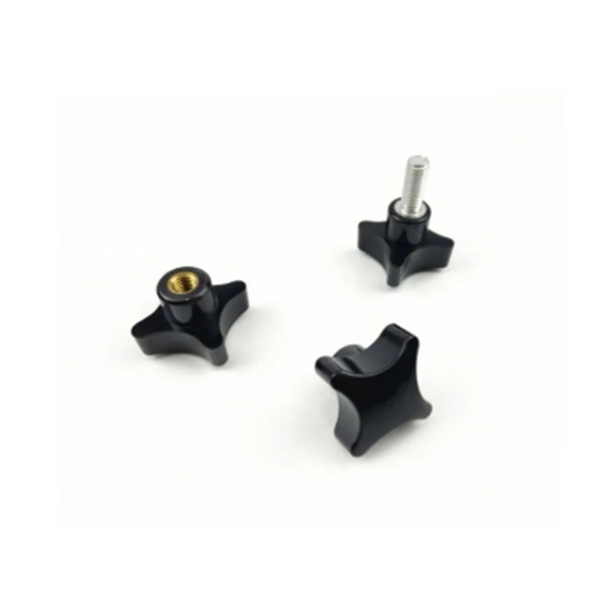 Four Corner Star / Cross Shaped Bakelite Plastic Head Copper Core Internal Thread Hand Screw Cap