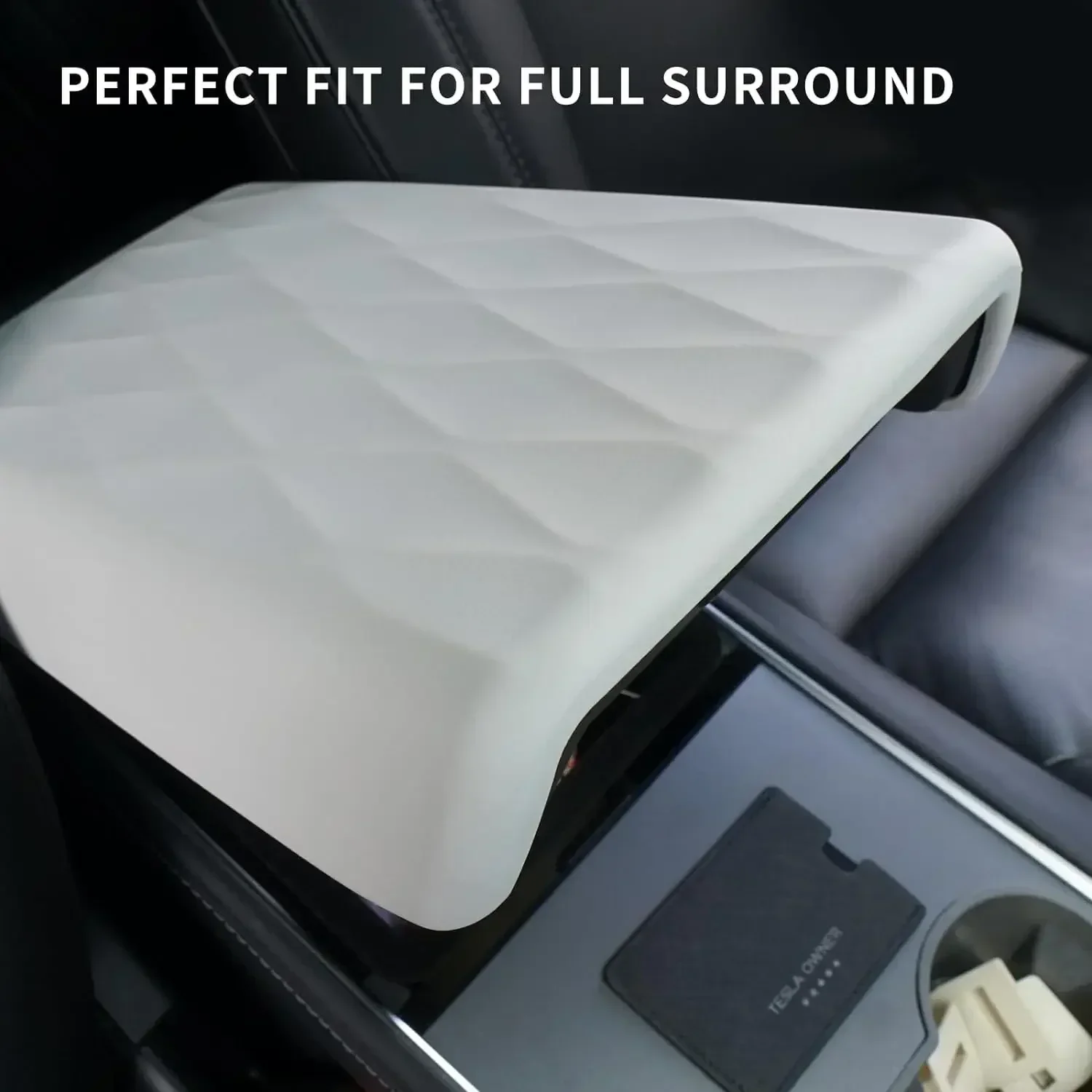 Model Y TPE Soft Case Car Center Console Arm Rest Lid Auto Central Armrest Box Pad Cover Latch for Tesla Model 3 Accessories Mat