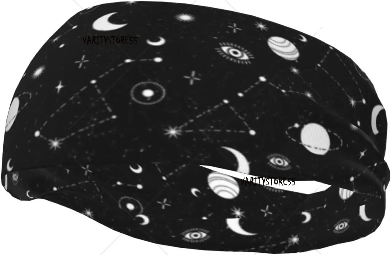 

Headband for Women Mens Occult Moon Planet Running Sweatband Moisture Wicking Sweatband for Dancing