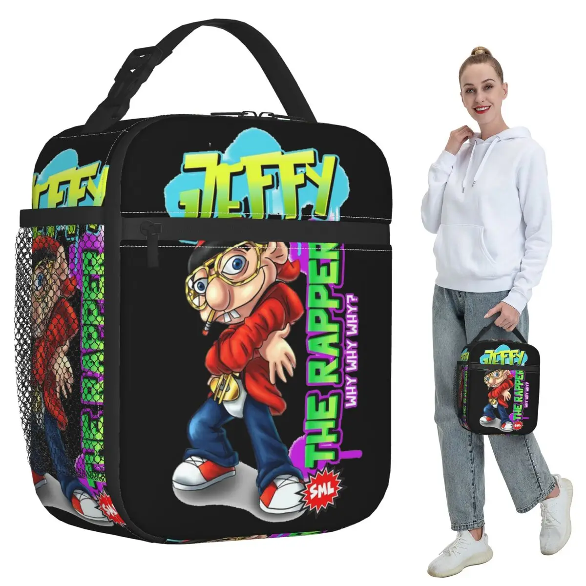 

Jeffy The Rapper SML Character Insulated Lunch Bag for Kids School Cooler Thermal Food Box Tote Portable Lunch Boxes Container