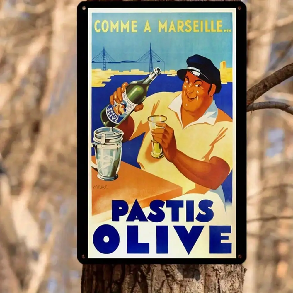 Винтажный синий художественный постер, 1 шт., настенное искусство в стиле ретро для бара и ресторана, 8x12 дюймов/20x30 см