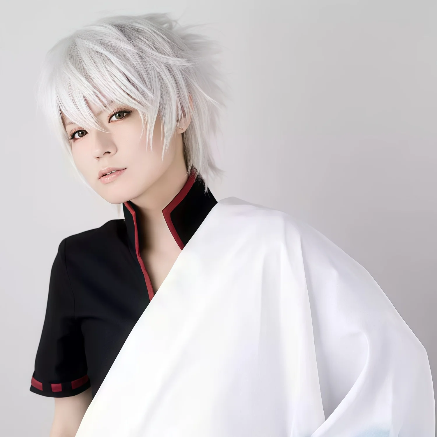Men's Short White Synthetic Straight and Fluffy Wig, Heat-Resistant, Birthdays, Heat-Resistant Fiber, Role-Playing image 3
