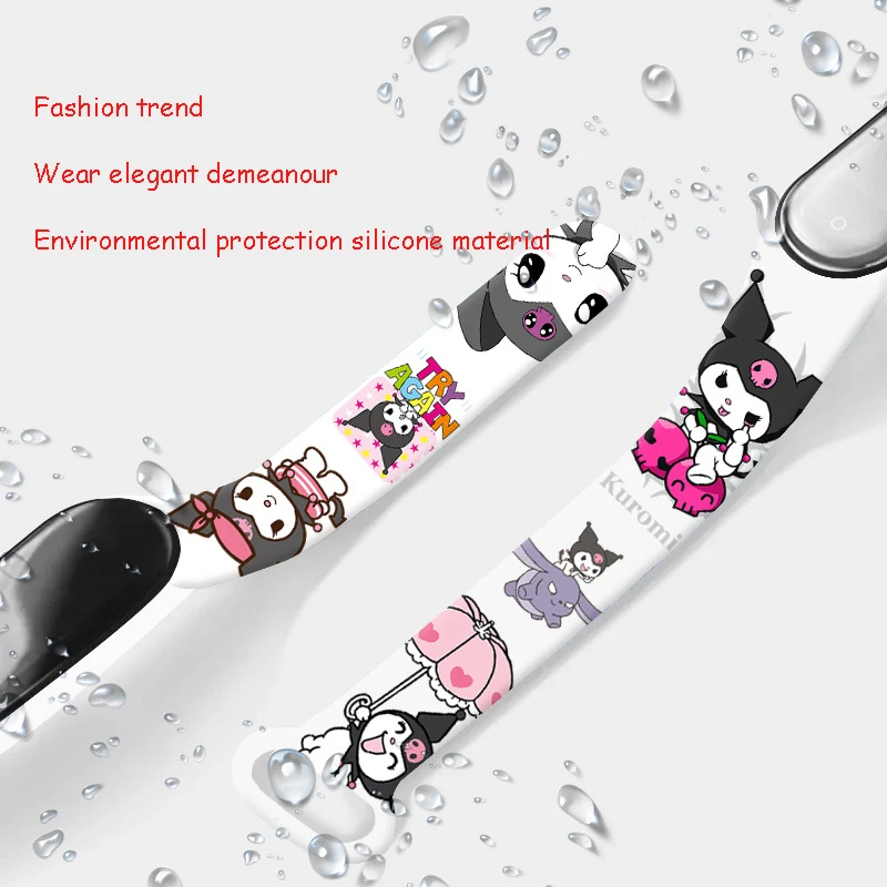 Sanrio Strap LED Electronic Watch Fashion Colorful Bracelet Touch Waterproof Anime Character Kuromi Electronic Watch Children\'s