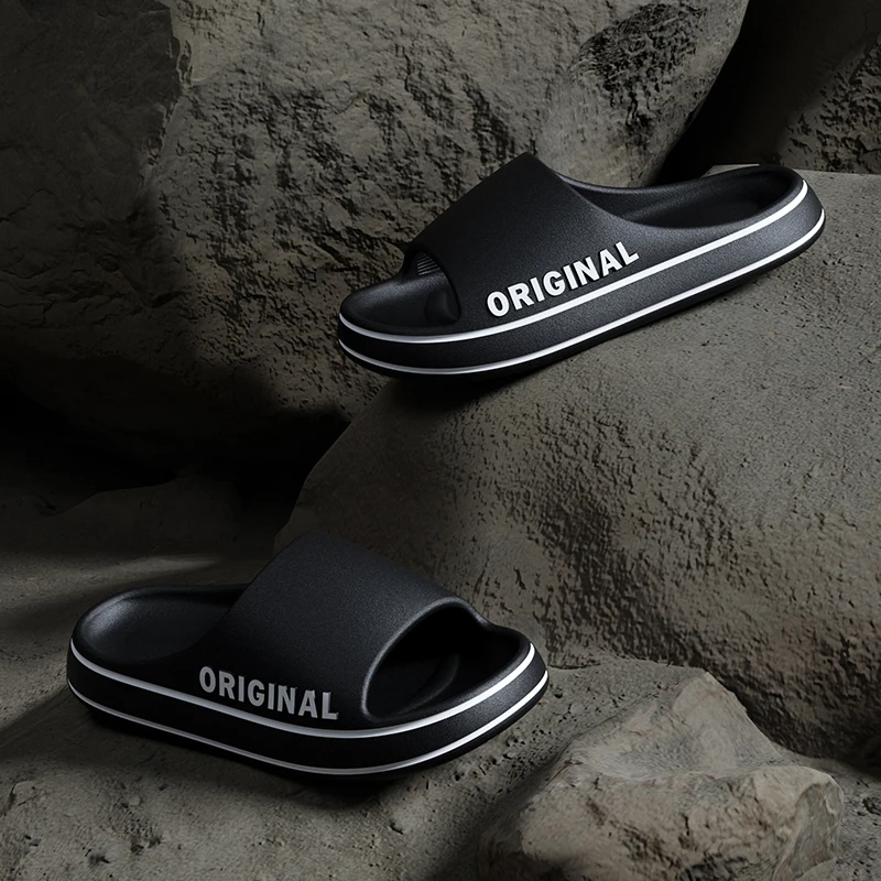 Mens Thick Sole Indoor Bathroom Anti Slip Shoes Summer Couple Sandals Feslishoet Women Letter Slippers Beach Slides Solid Color