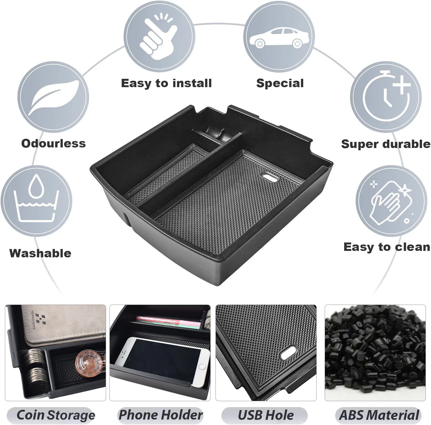 Picture 7: Sixthsmoy Armrest Storage Box Tray For 2025 Hyundai Tucson Limited Car Center Console Organizer Secondary Interior Accessories