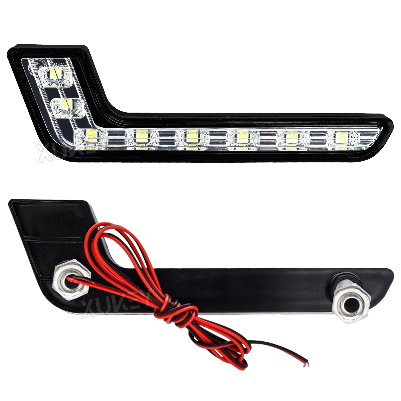 2Pcs Universal 8LED Daytime Running Light 12V L-Style DRL White Light Waterproof Driving Bumper Fog Light Auto Car Accessories