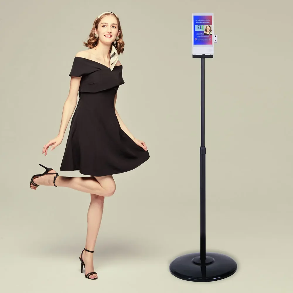 2020 Innovative 8 inch multi function advertising player with face recognition temperature detection measure