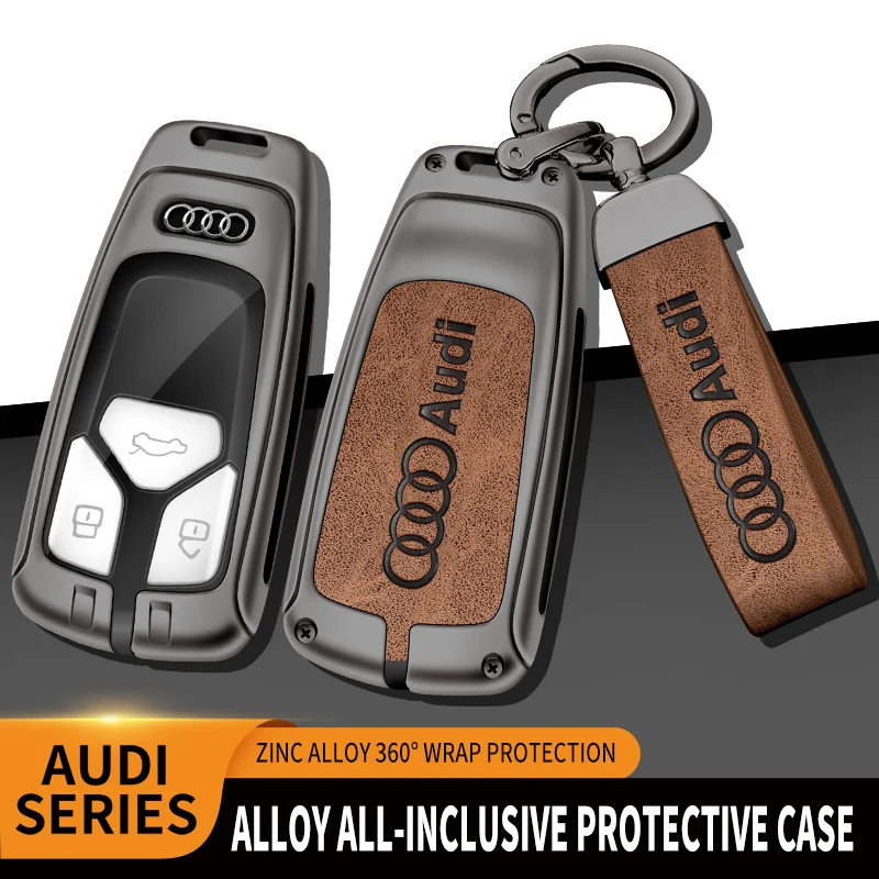 Estilo de aleación de Zinc funda para llave de coche carcasa Protector de Control remoto accesorio para Audi A4 B9 A5 A6 8S 8W Q5 Q7 4M S4 S5 S7 TT