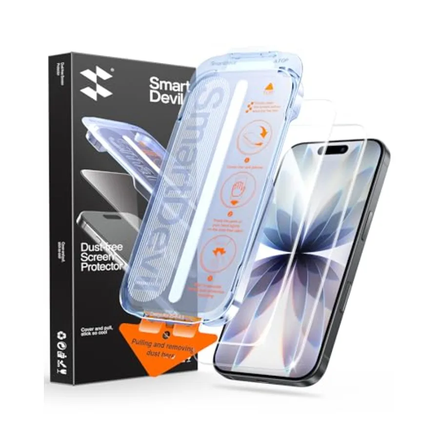 

2 Pack for iPhone 17 Screen Protector, 9H Hardness Military Grade Shatterproof, HD Clear Tempered Glass with Auto Dust-Eliminat