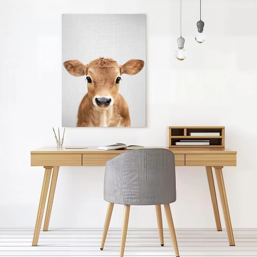 Calf Colorful Canvas Poster Customizable Printed Canvas Painting Wall Art for Fans Aesthetic Decoration Room Ornaments Wand Deko