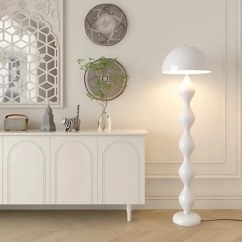 Danish vintage cream style floor lamp living room sofa next bedroom bedside lamp Nordic creative macaron mushroom lamp