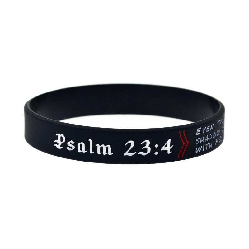 Philippians 4:13 Jsaiah 40:31 Psalm 23:4 Jeremiah 29:11 Silicone Bracelet Christian Bangle Unisex 4 Pcs