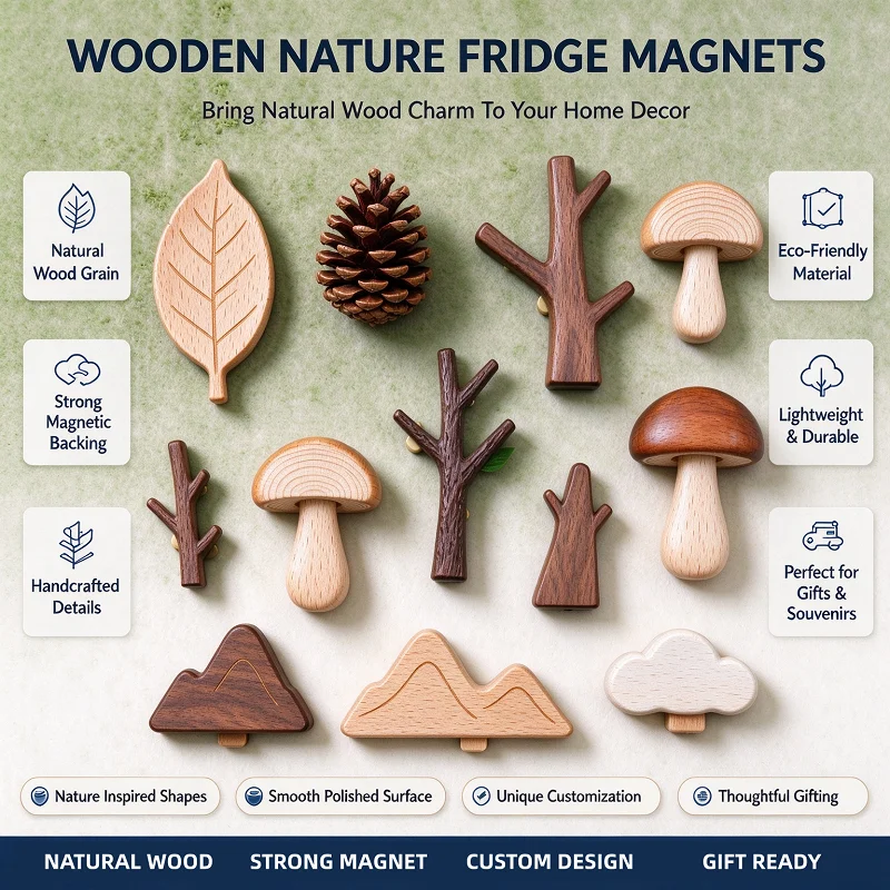 Custom Printed Die Cut Wooden Refrigerator Magnet Wholesale Custom 3D Wooden Refrigerator Magnets With Fine Workmanship Souvenir