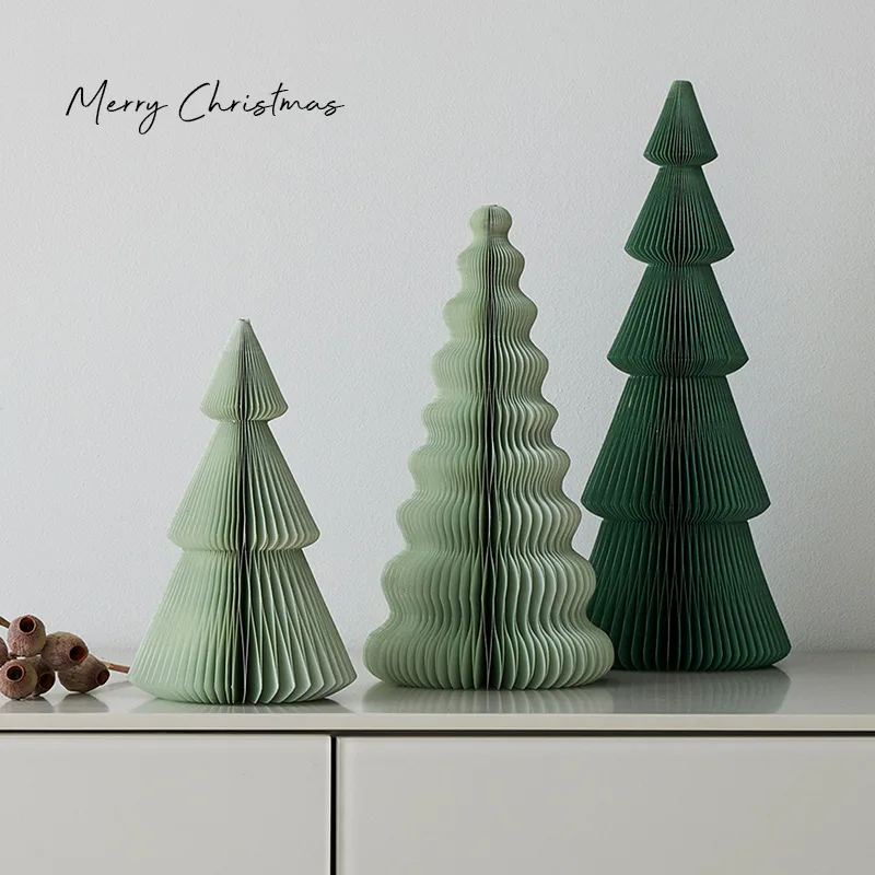 

Christmas decoration Christmas tree ornament desktop arrangement 2024 new Christmas origami decoration scene prop shooting