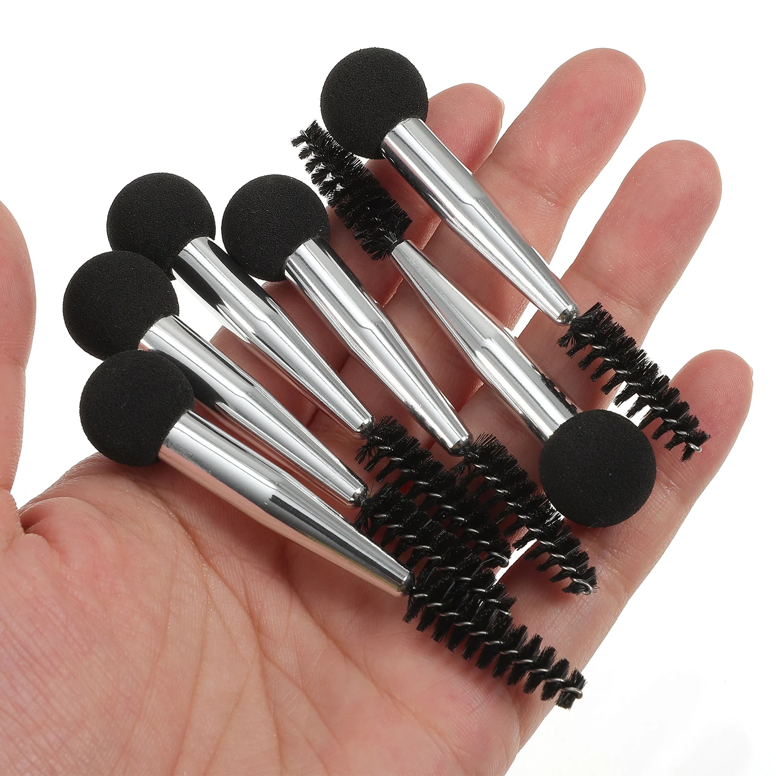 6Pcs Make-Up Schwamm Doppel Kopf Applikator Augenbraue Wimpern Mascara Pinsel Set Make-Up Schwamm Pinsel Lidschatten Pinsel