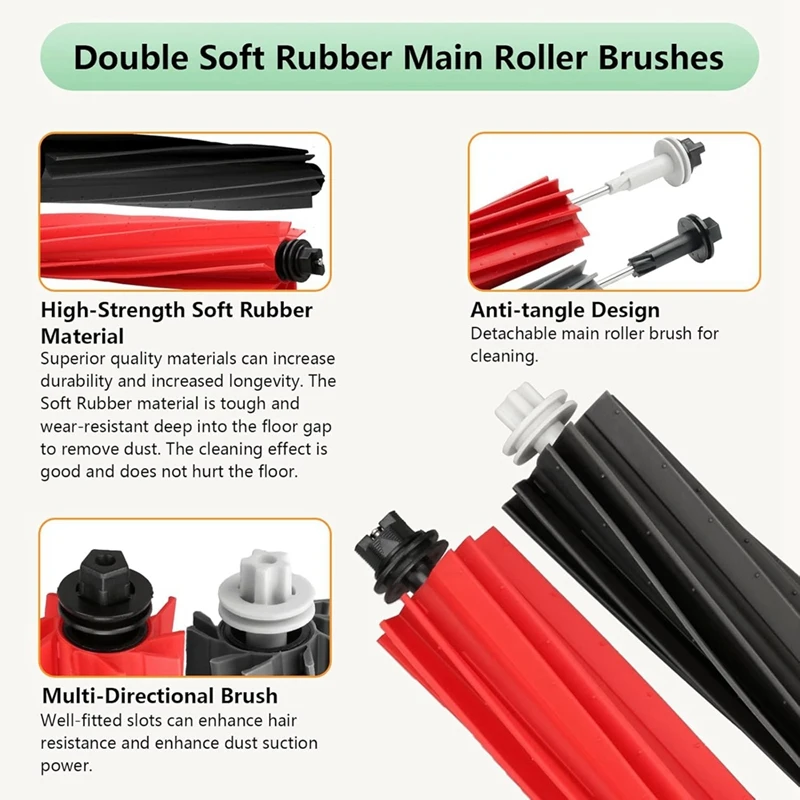 Peças sobresselentes do aspirador do robô, Escova lateral principal, Filtro Hepa, Roborock Q8 Max, Q5 Pro, Q5 Plus