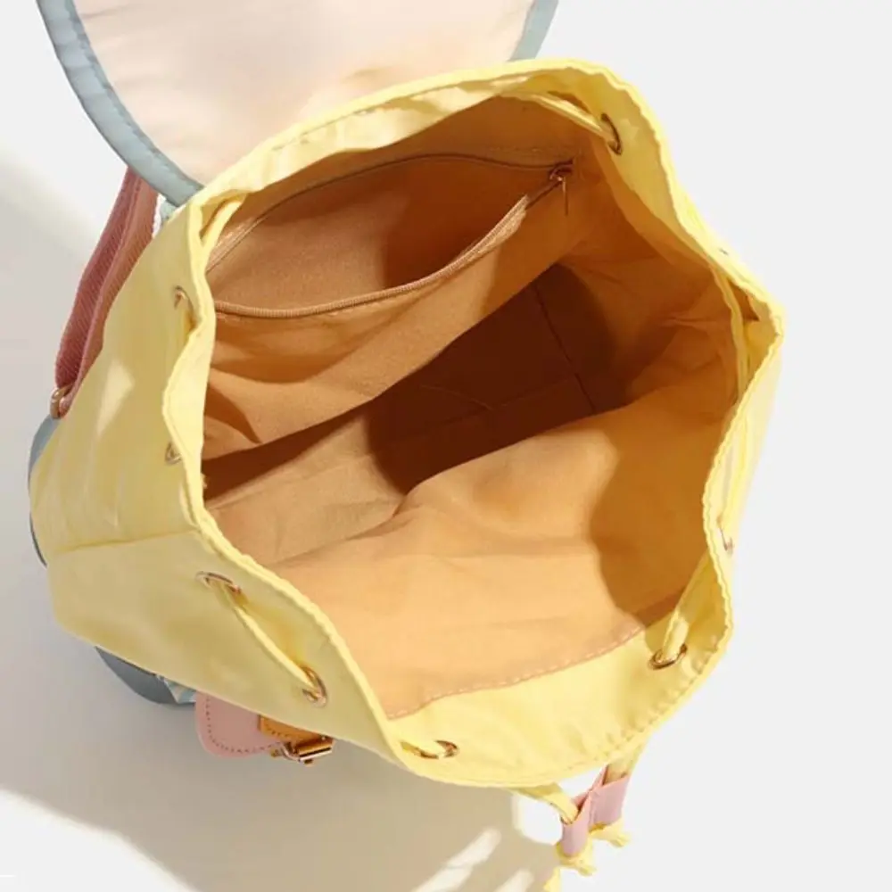 

Cute Drawstring Creative Flower Backpack Large Capacity Stripe Students School Bag Cartoon PU School Bag Travel