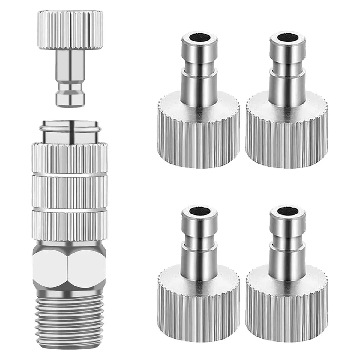 Airbrush Quick Disconnect Coupler Release Fitting Adapter Kit with 5 Pcs 1/8inch Female Connectors and 1 Male