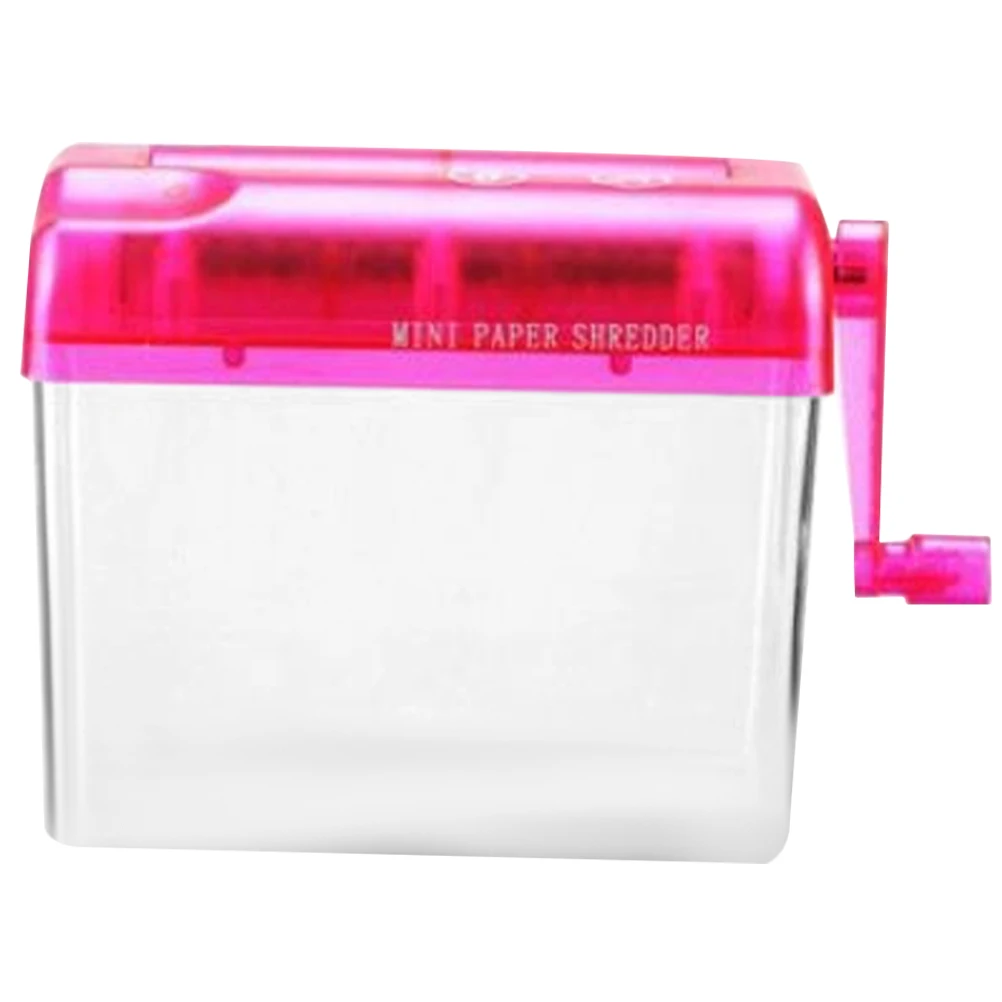 

Manual Paper Shredder Office Home Use Small Hand Operated Red Plastic Metal Lightweight Portable A4 Document Destruction