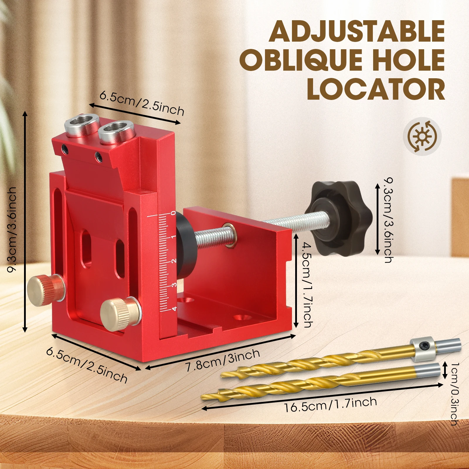 Pocket Hole Jig Kit,Oblique Hole Drilling Template,Woodworking Adjustable Blind Hole Drill Formwork Rail Positioner