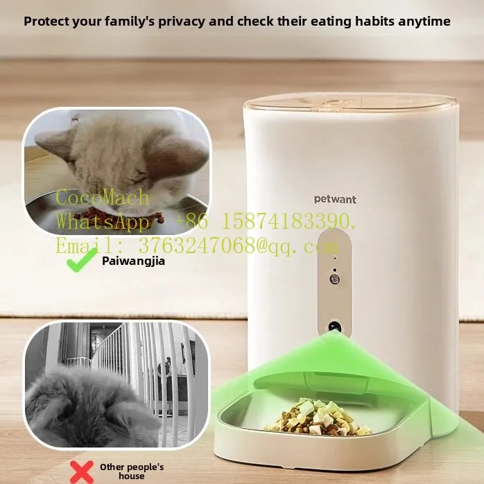 Automatic Pet Feeder with Intelligent Monitoring Visual Camera for Cats Dogs Timed Quantitative