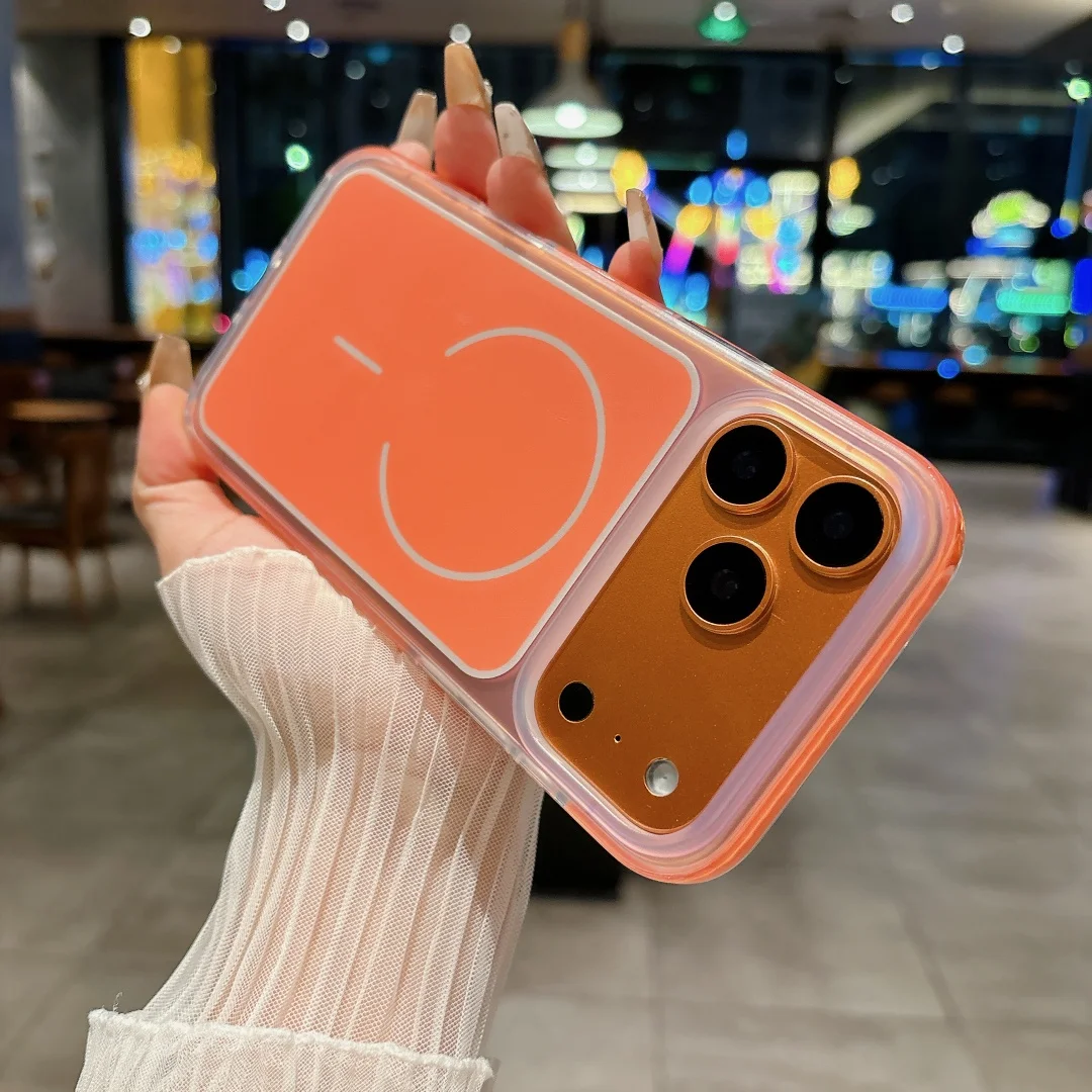 

Для iPhone 17, противоударный чехол Magsafe, яркий цвет, ТПУ и ТПЭ, двухслойный защитный чехол с краями, матовый чехол против отпечатков пальцев