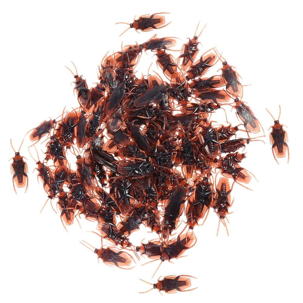 

100/120Pcs Fake Cockroach Novelty Roaches Bugs Realistic Looking Insects for Halloween Fools'Day Trick Party Game Toys