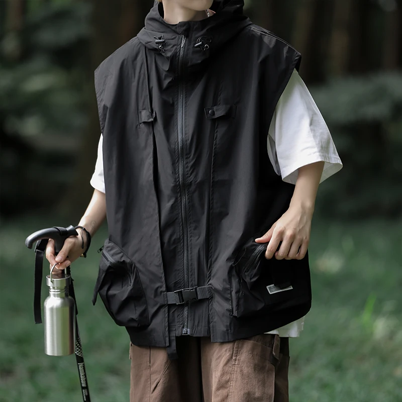 

Тактическая спецодежда, джет, жилет, мужской свободный крой, уличная повседневная рабочая одежда, жилет, верхняя одежда, осенний сезон, молодежный тренд